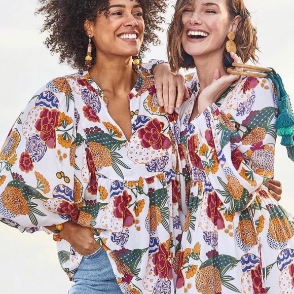 Roberta Roller Rabbit Cheri Floral Top Tunic - Picture 4 of 4